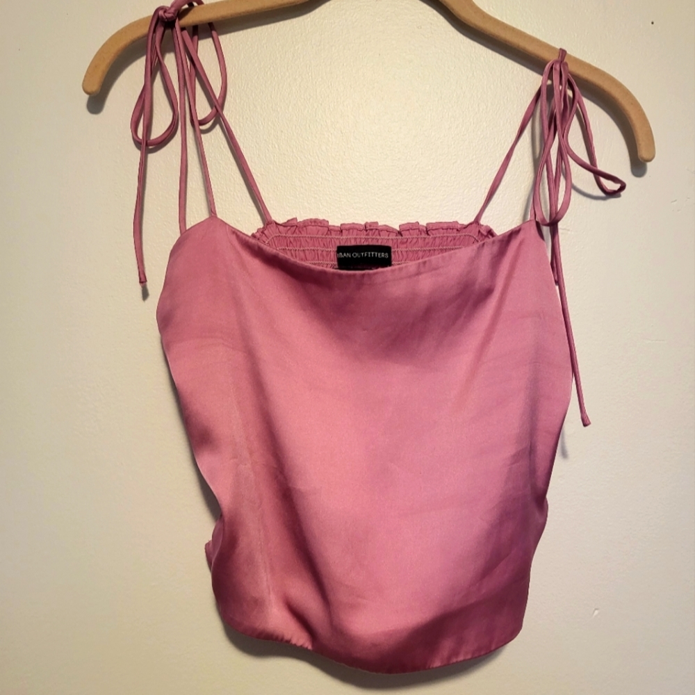 Urban Outfitters Slip Crop Top Pink